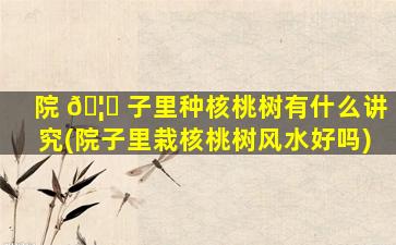 院 🦁 子里种核桃树有什么讲究(院子里栽核桃树风水好吗)